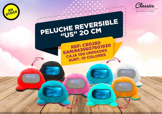 Peluche Réversible "Nous" 20 Cm. Assortiment