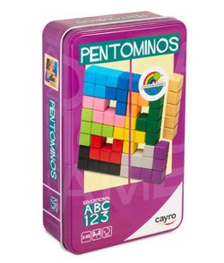 Pentominos Metal Box Madera