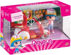 Moto De Pizzería Pinypon Con Figura Dana, Horno Giratorio, Cajas Y Pizzas, Compatible Con Accesorios, Para Niños Y Niñas De 4 A 8 Años, Fomenta La Imaginación