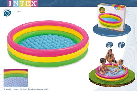 Piscine 3 tubes couleur 114 cm + 2