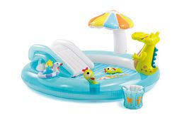 Piscina bebé hinchable con tobogán y pulverizador 203x173x89 cm