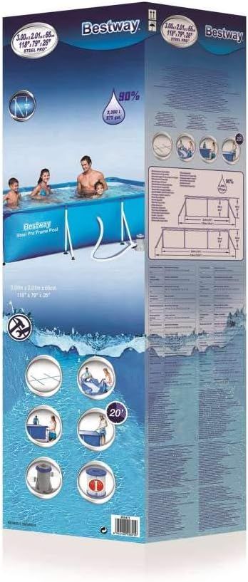 PISCINA TUBULAR RECTANGULAR 300x201x66 CM.