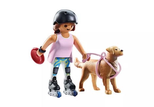 Playmobil Patinadora Con Retriever