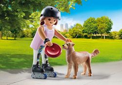 Playmobil Patinadora Con Retriever