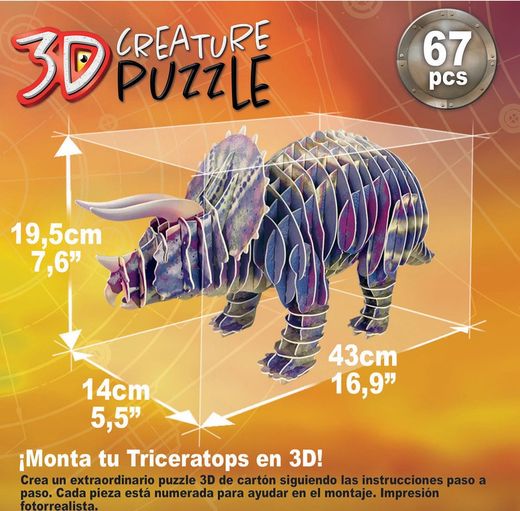 Puzzle 3D Triceratops Creature