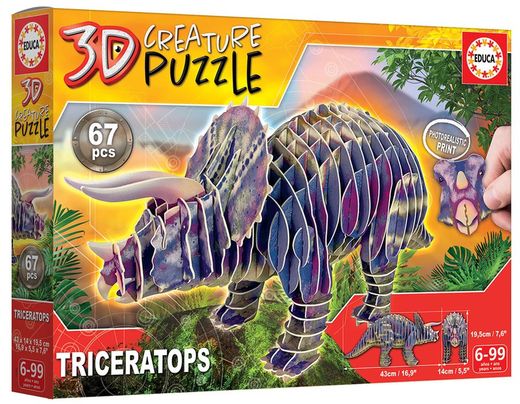 Puzzle 3D Triceratops Creature