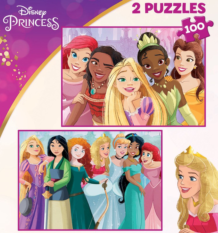 Puzzle 2x100 Piezas Disney Princess — Dondino