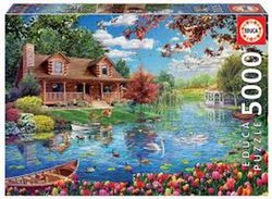 Puzzle 5000 piezas Casita En El Lago