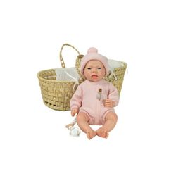 REAL REBORN ARIAS ARLET 40 CM C/ CAPAZO MIMBRE