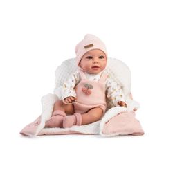 SANDRA MUÑECA C/PESO PELELE LANA ROSA MANTITA