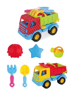 SET CAMION VOLQUETE PLAYA C/6 PZAS
