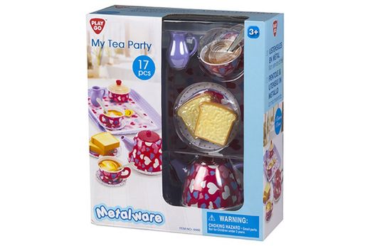 17 pcs metal tea set
