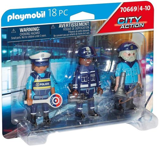 Set di figure della polizia