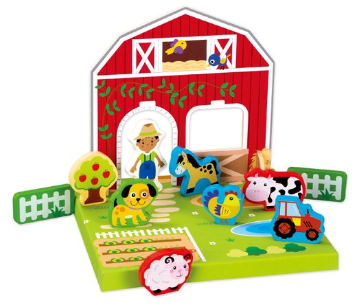 SET GRANJA 13 FIGURAS MADERA