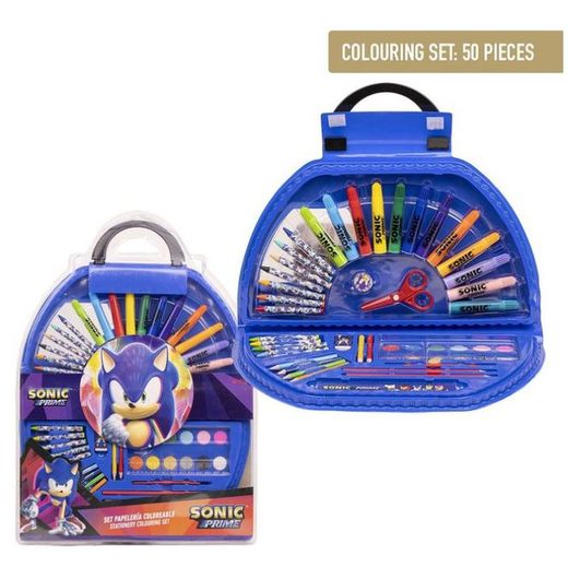 Set Papeleria Coloreable 50 Pzas.Sonic Prime