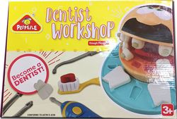 Ensemble d'atelier de dentiste en pâte à modeler