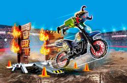 Stuntshow-Motorrad mit Feuerwand