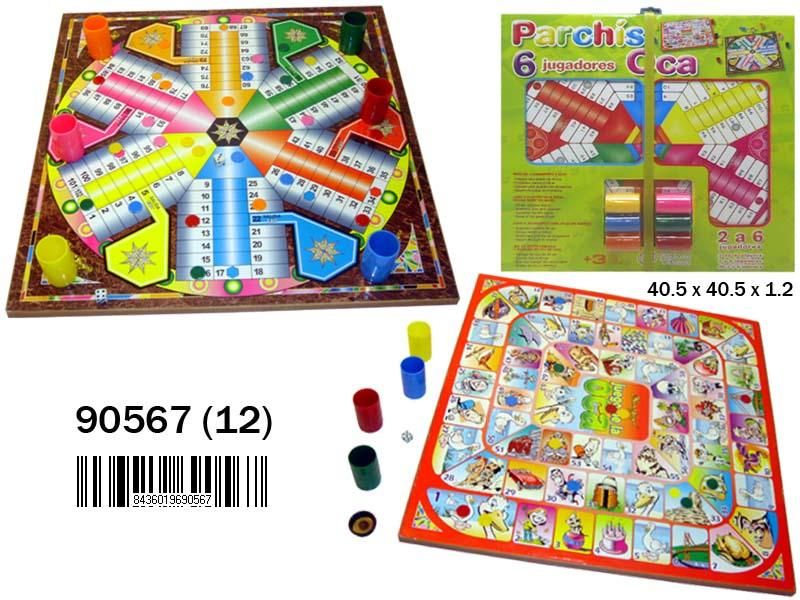 TABLERO 40X40 PARCHIS/OCA 6 JUG.C/ACCES.