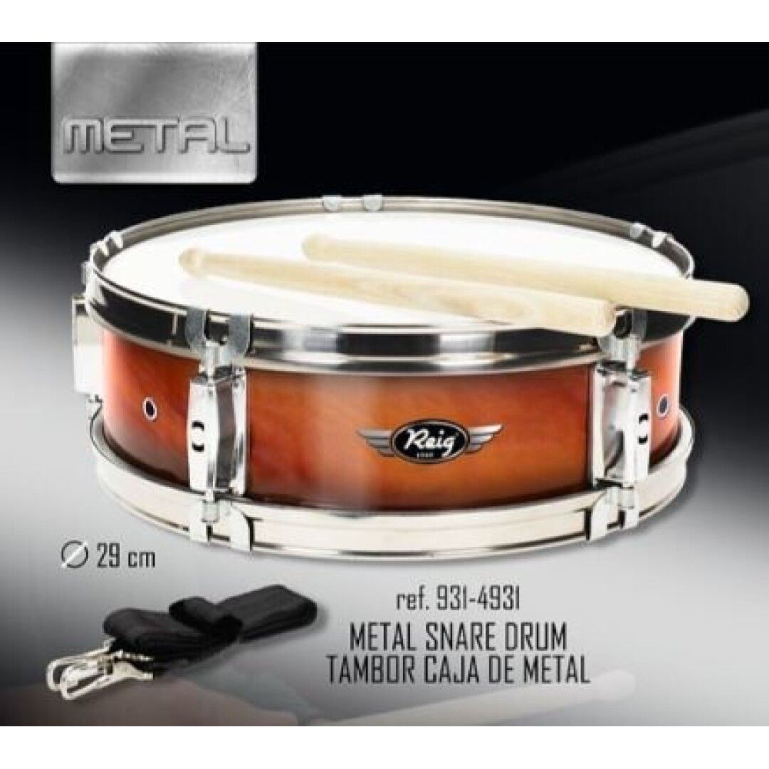 TAMBOR METAL 33 CM CAJA