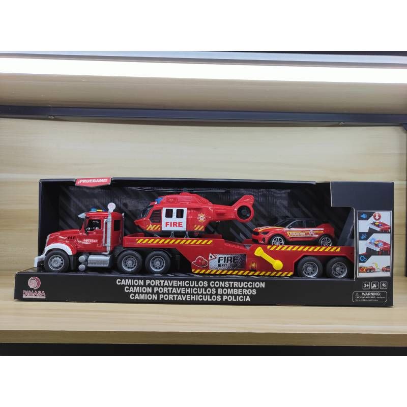 TRAILER BOMBEROS C/VEHICULOS 1:14