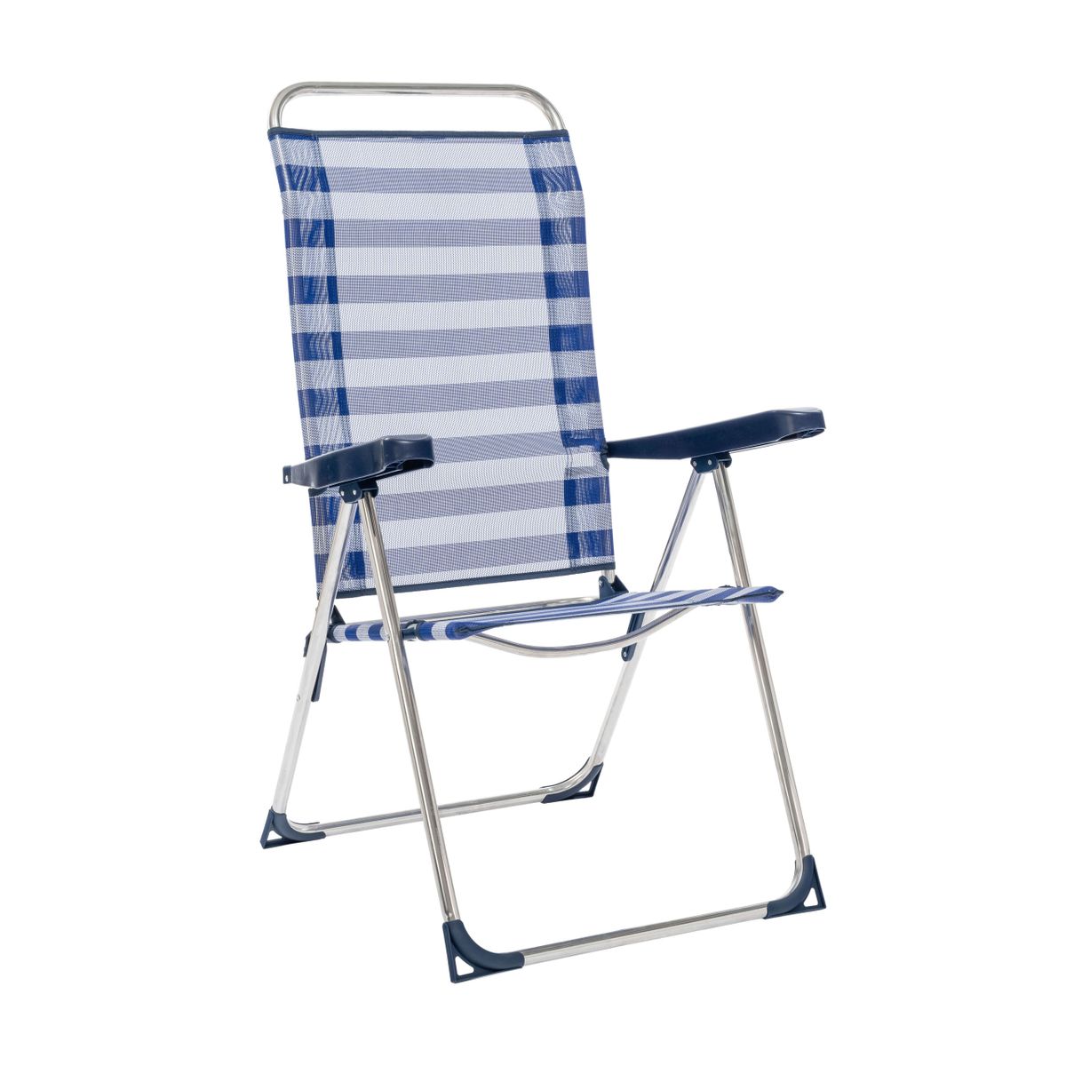 Tumbona alum.c/pos. Text rayas