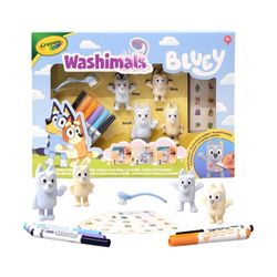 WASHIMALS BLUEY-SET 4 MASCOTAS CON STICKERS